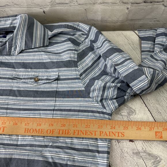 JOHNNIE-O LONG SLEEVE BUTTON FRONT SHIRT‎ Men's Size X-Large Blue Stripe - Picture 7 of 11